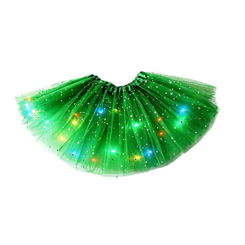 LED Light-Up Tutu Skirt – Triple Mesh & Shimmering Sequins