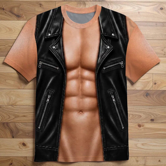 💪Men's Funny Fake Muscle Print T-Shirt