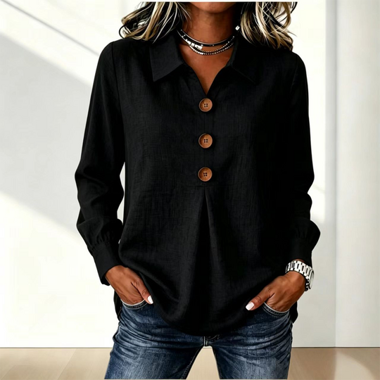 Best Seller🔥 👚 Elegant button-down blouse with a wing collar—timeless and stylish for the office and everyday wear