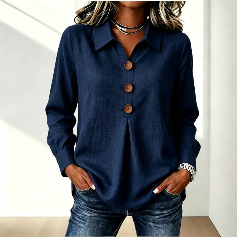 Best Seller🔥 👚 Elegant button-down blouse with a wing collar—timeless and stylish for the office and everyday wear