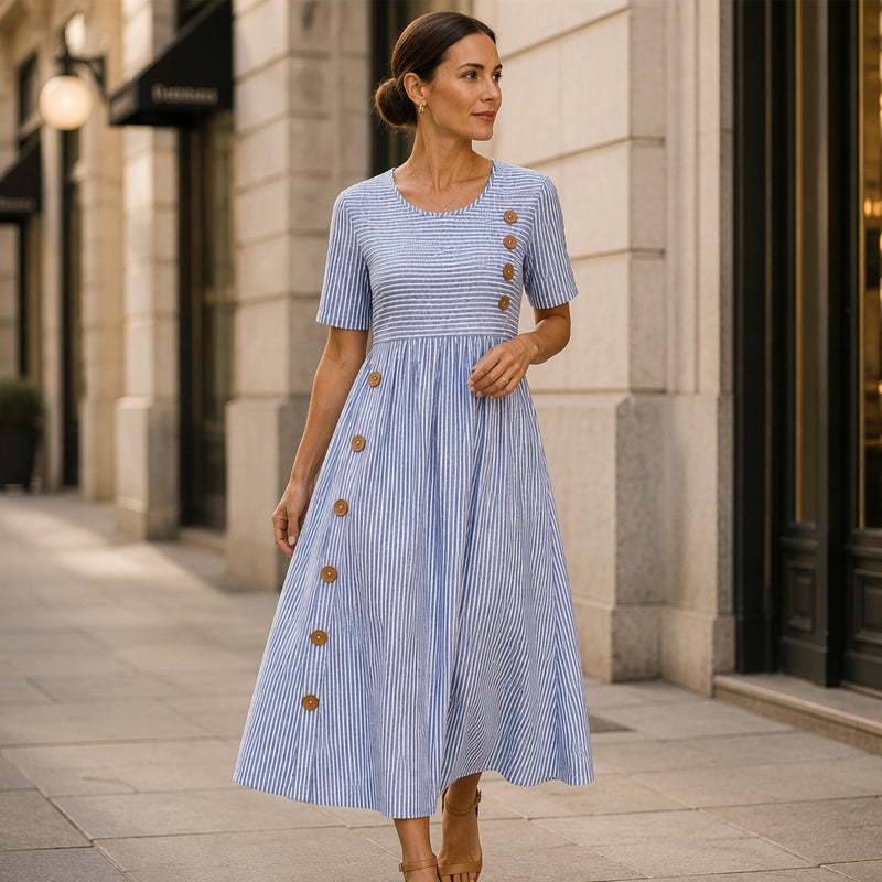 🎉 LIMITED TIME 50% OFF! 👗 Striped Pocket Dress – Soft & Versatile Everyday Style