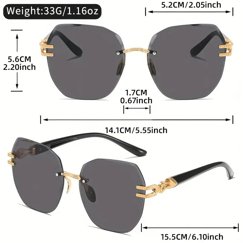 🎉 2026 SALE 50% OFF! ⏰ Statement Rimless Sunglasses – Bold Face, Zero Blind Spots ✨
