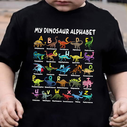 🦖Hot Sale 50% OFF✨Kids Dinosaur Alphabet Graphic T-Shirt