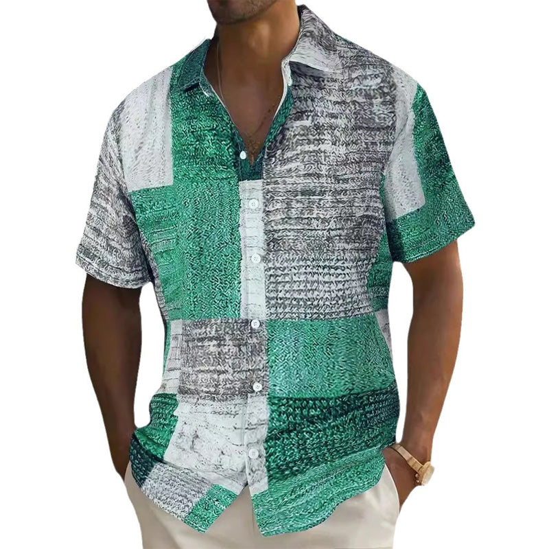 ⏳Time-Limited Special⏰Men's Contrast Color Pattern Shirt
