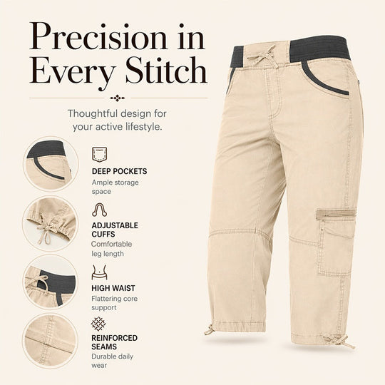 🛠️🌬️Women's High-Waist Cargo Capri Pants