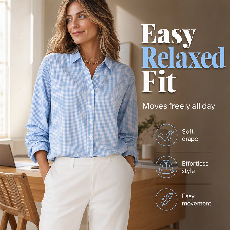 ✨🛍️Nouveauté - Chemise à carreaux coupe décontractée - Style moderne à col pour les sorties décontractées et les pauses café