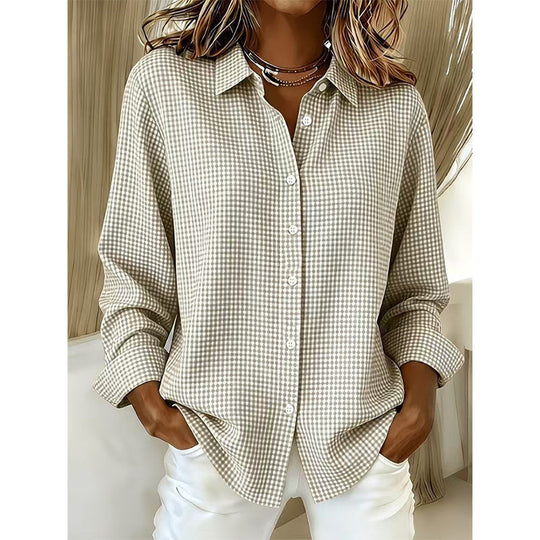✨🛍️Nouveauté - Chemise à carreaux coupe décontractée - Style moderne à col pour les sorties décontractées et les pauses café
