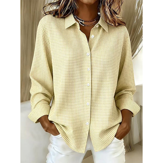 ✨🛍️Nouveauté - Chemise à carreaux coupe décontractée - Style moderne à col pour les sorties décontractées et les pauses café