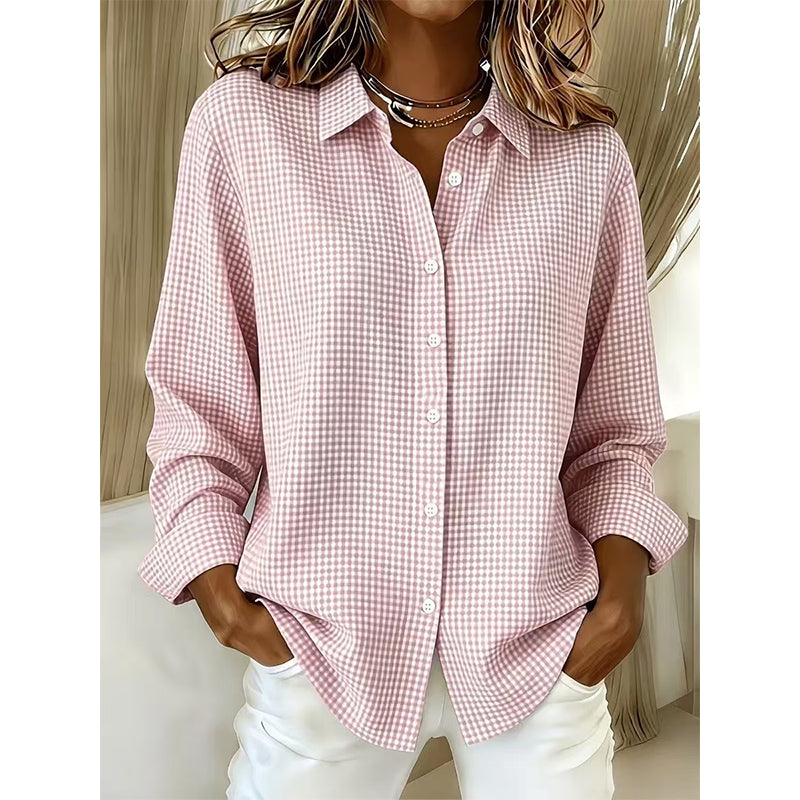 ✨🛍️Nouveauté - Chemise à carreaux coupe décontractée - Style moderne à col pour les sorties décontractées et les pauses café