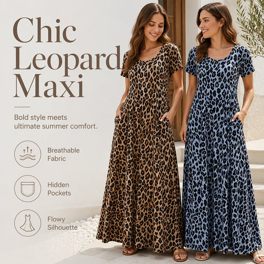 Leopard Maxi Dress – Flowing & Versatile Style Design