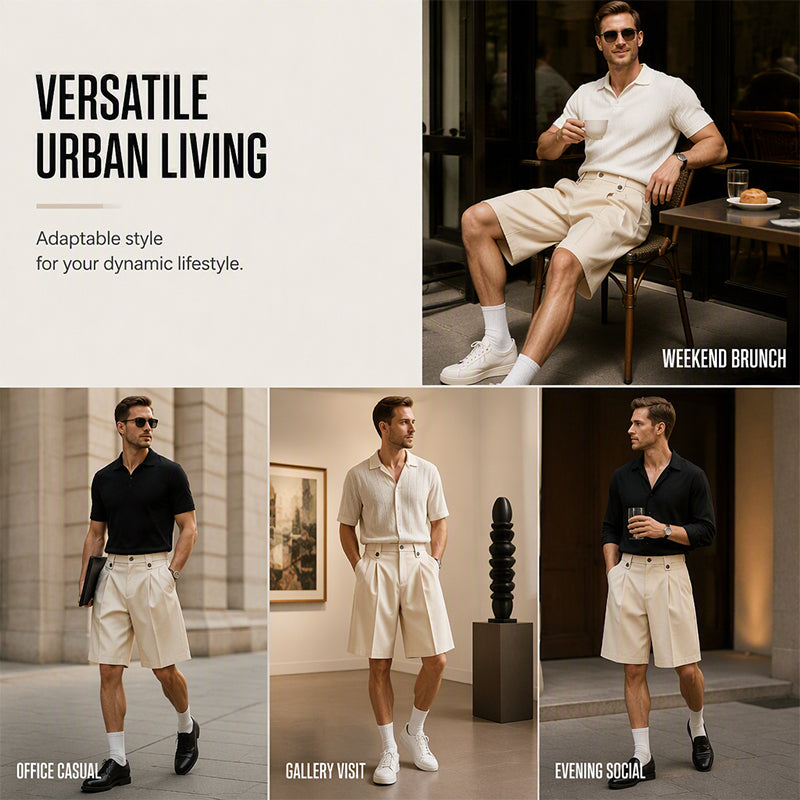 ⌛Limited-Time Offer-Men's Casual Wide Leg Suit Shorts
