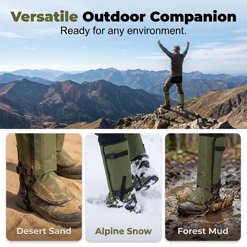 Waterproof Hiking Gaiters for Outdoor Adventures💦Snake, Insect & Rat Protection – Dirt-Resistant & Waterproof