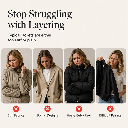 Seasonal Style🛍️Women’s Elegant Denim Spliced Ribbed Knit Coat