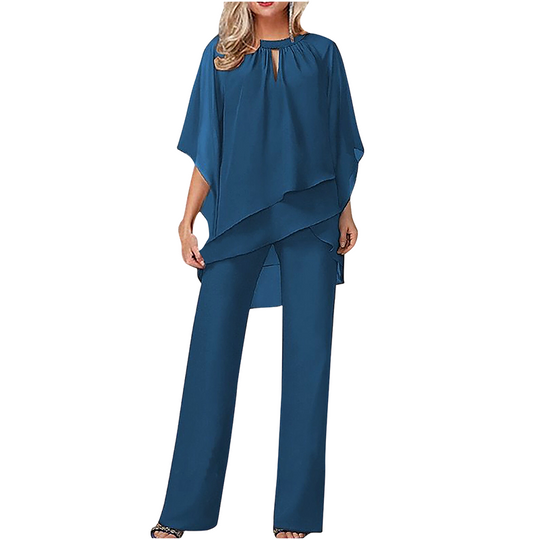 Women's Elegant Asymmetrical Two-Piece Pant Set