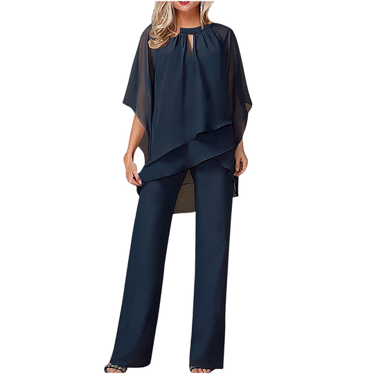 Women's Elegant Asymmetrical Two-Piece Pant Set