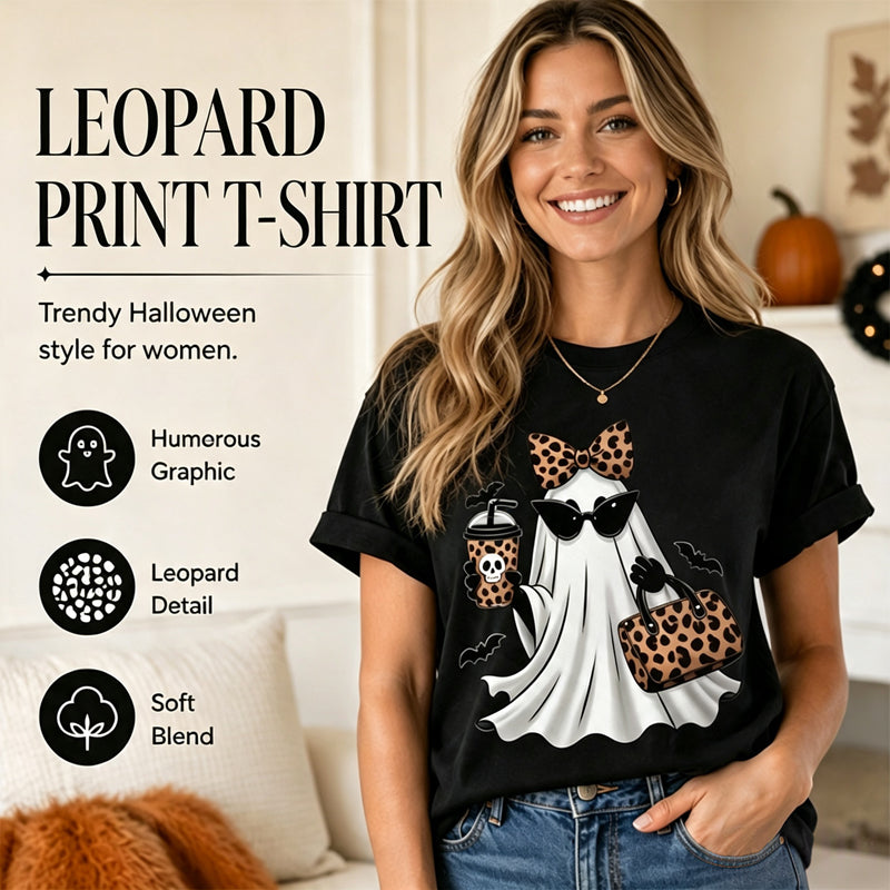 🍂🎃 Women's Halloween Graphic Tee | Cute Spooky Short Sleeve T-Shirt for Fall, Pumpkin Season & Casual Everyday Style