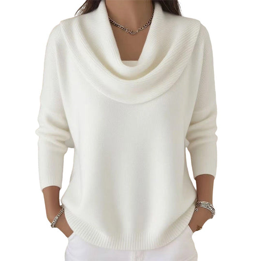 👚New Arrivals - Sequin Cowl Neck Pullover – Soft Ribbed Cuffs & Elegant Drape for Any Occasion 🌿