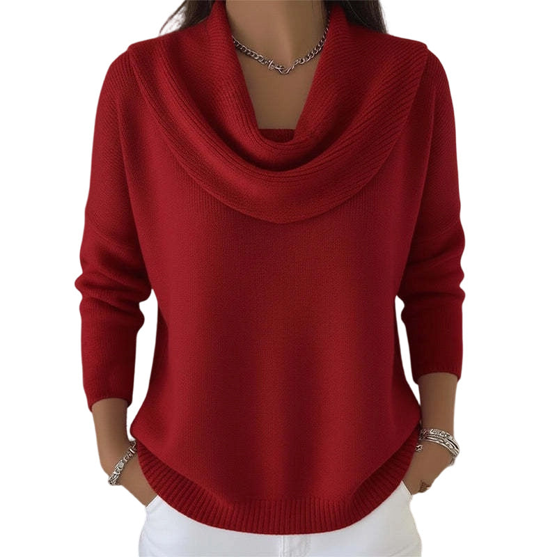 👚New Arrivals - Sequin Cowl Neck Pullover – Soft Ribbed Cuffs & Elegant Drape for Any Occasion 🌿