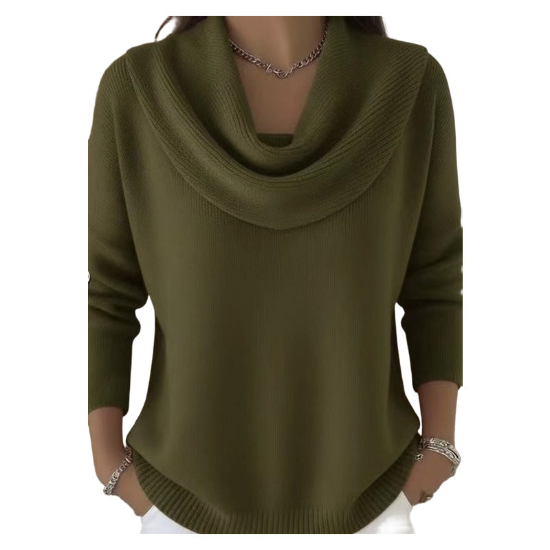 👚New Arrivals - Sequin Cowl Neck Pullover – Soft Ribbed Cuffs & Elegant Drape for Any Occasion 🌿