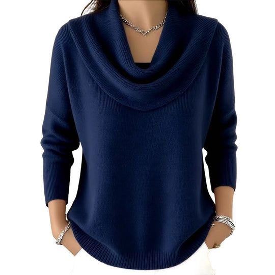 👚New Arrivals - Sequin Cowl Neck Pullover – Soft Ribbed Cuffs & Elegant Drape for Any Occasion 🌿