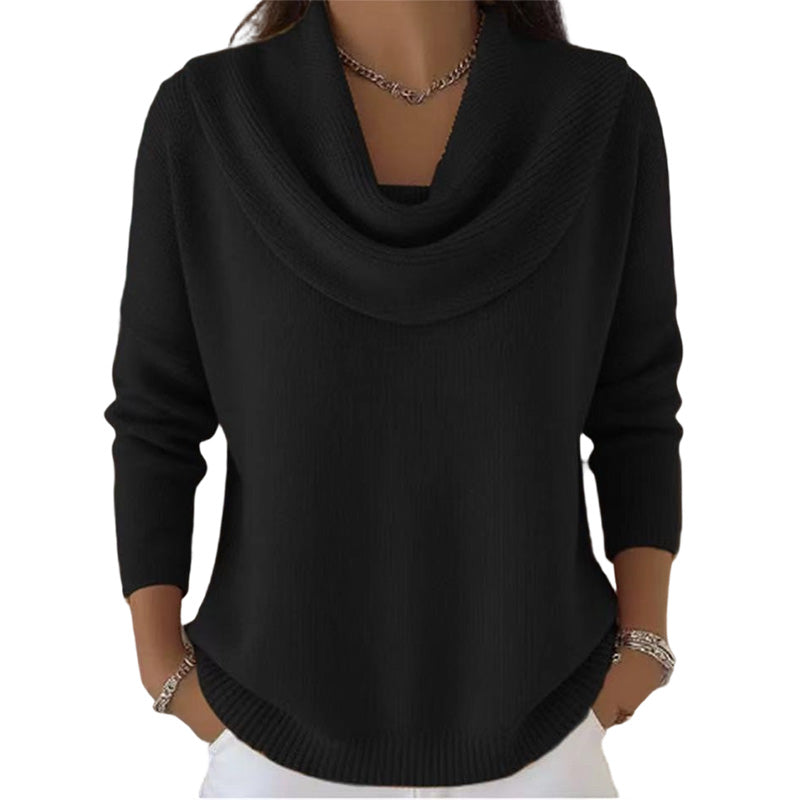 👚New Arrivals - Sequin Cowl Neck Pullover – Soft Ribbed Cuffs & Elegant Drape for Any Occasion 🌿