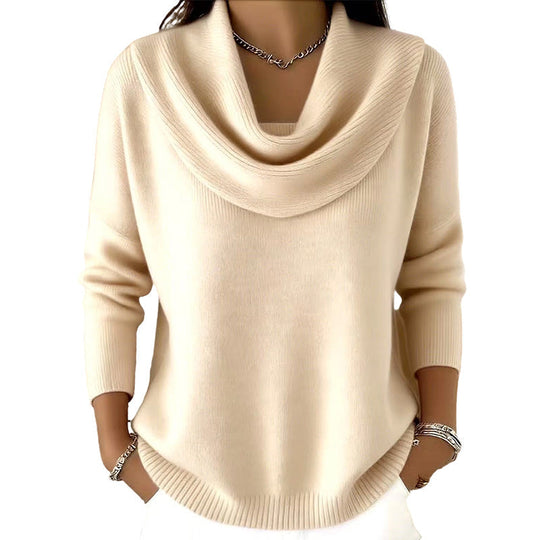 👚New Arrivals - Sequin Cowl Neck Pullover – Soft Ribbed Cuffs & Elegant Drape for Any Occasion 🌿