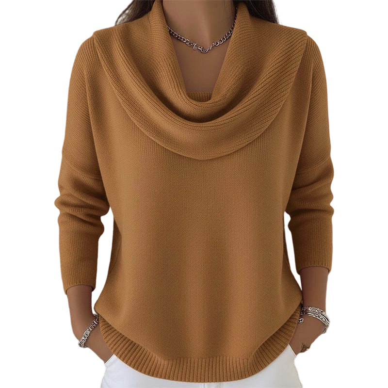 👚New Arrivals - Sequin Cowl Neck Pullover – Soft Ribbed Cuffs & Elegant Drape for Any Occasion 🌿