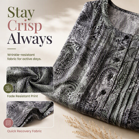 Women's Plus Size Paisley Print Blouse
