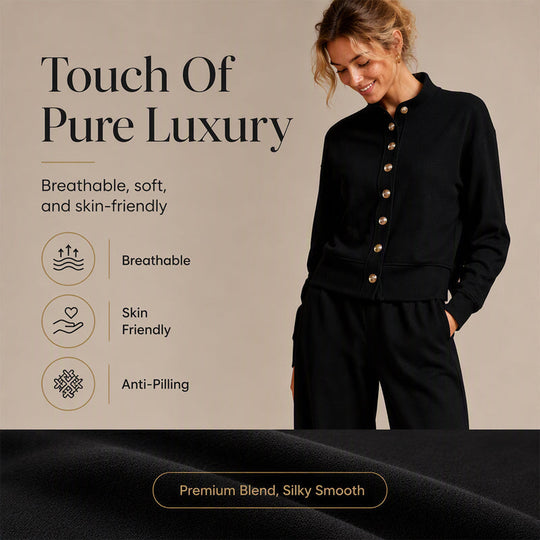 🌸💖Women's Button-Down Cardigan & Wide-Leg Pants Set