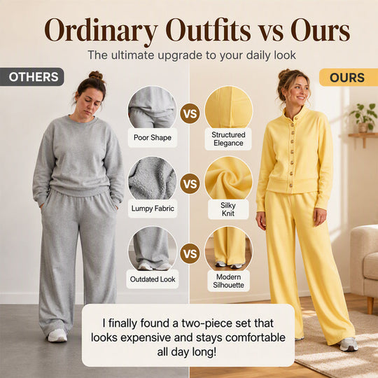 🌸💖Women's Button-Down Cardigan & Wide-Leg Pants Set