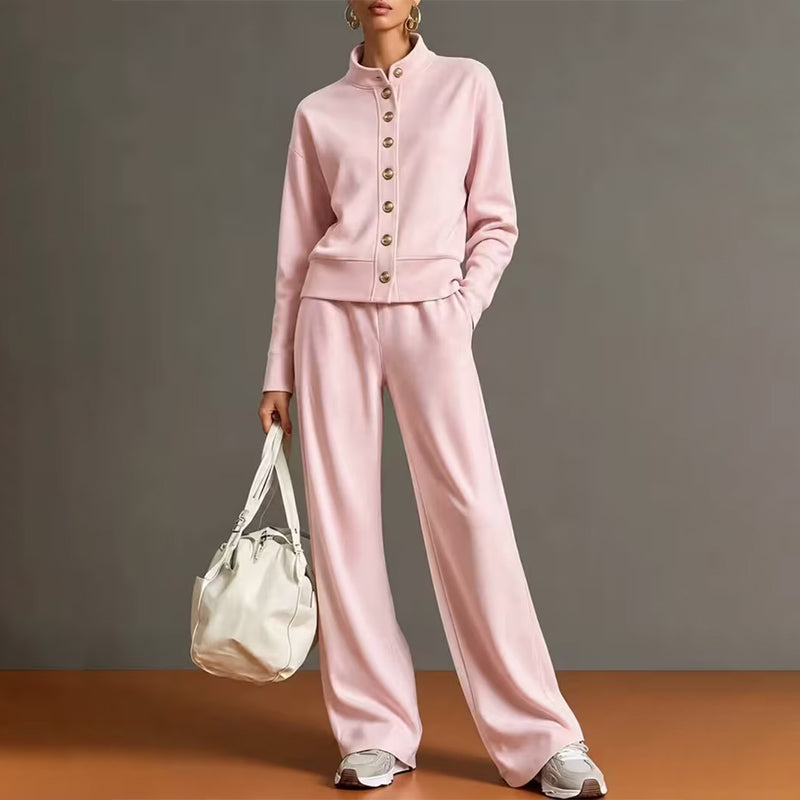 🌸💖Women's Button-Down Cardigan & Wide-Leg Pants Set