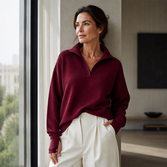 Women's Quarter Zip Pullover Sweater