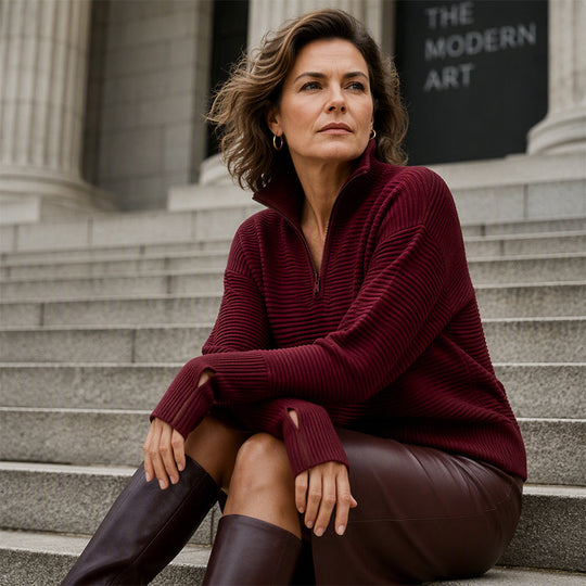 Women's Quarter Zip Pullover Sweater