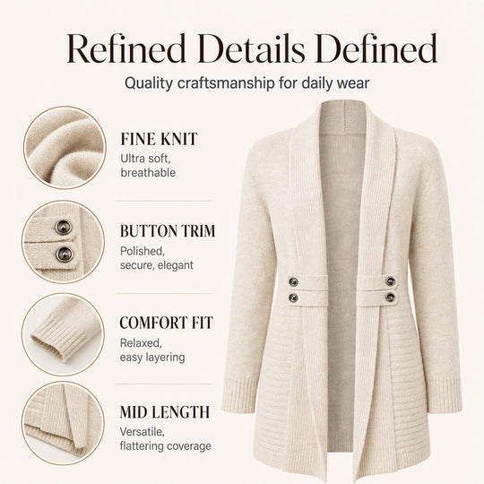 🧥Seasonal Style - Double-Breasted Cardigan – Lightweight Comfort & Effortless Layering for Cool Days