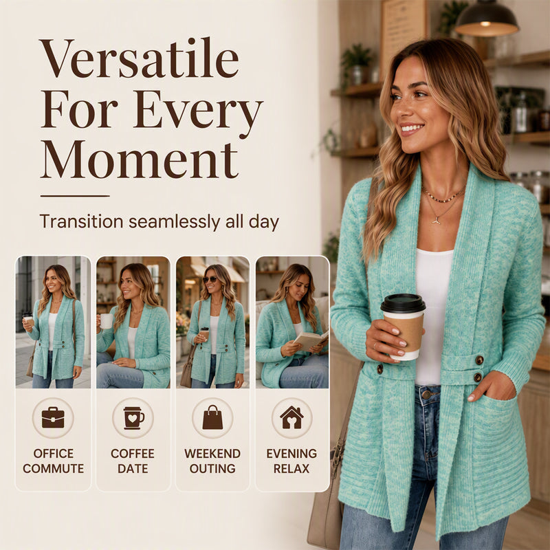 🧥Seasonal Style - Double-Breasted Cardigan – Lightweight Comfort & Effortless Layering for Cool Days