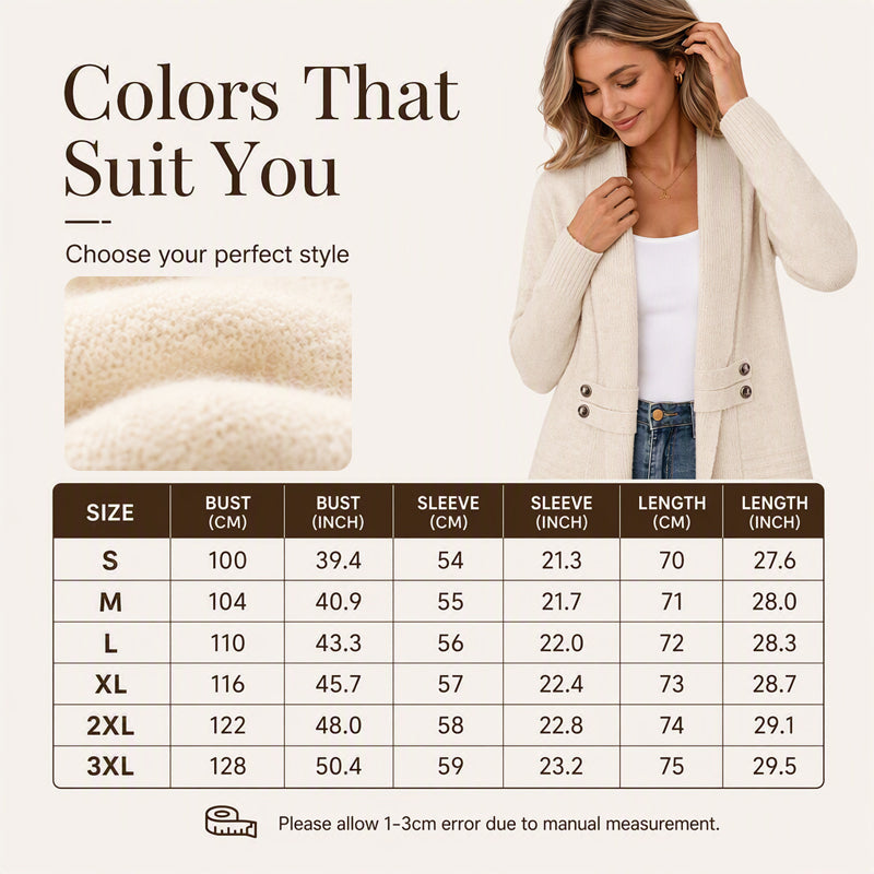 🧥Seasonal Style - Double-Breasted Cardigan – Lightweight Comfort & Effortless Layering for Cool Days