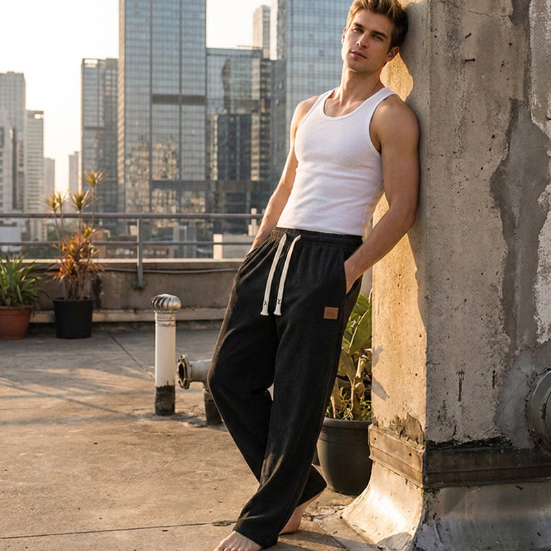 👖💨 Men's Casual Wide Leg Sweatpants – Soft fabric, relaxed fit, adjustable waist – streetwear comfort for everyday. 💪
