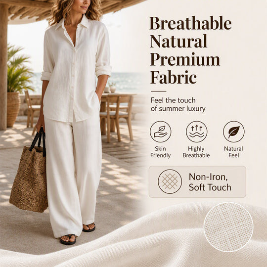 Bestseller👚 Casual Shirt & Wide-Leg Pants Set – Effortless Coordination & All-Day Comfort for Every Look