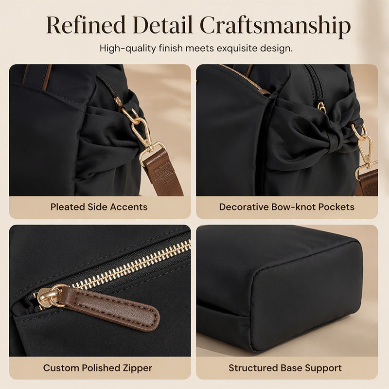 📢📢40% OFF !! ⏰Casual Canvas Tote Bag with Pleated Side Pockets for Women