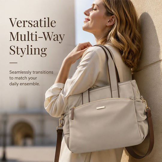 📢📢40% OFF !! ⏰Casual Canvas Tote Bag with Pleated Side Pockets for Women