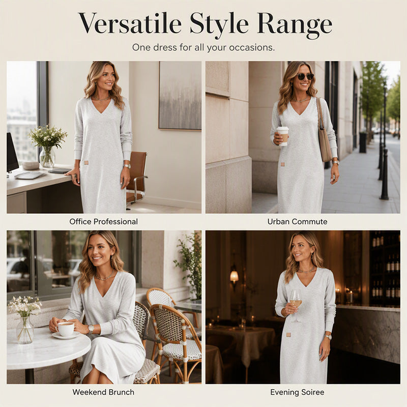 🌸Hot Sale 50% OFF💖Flattering V-Neck Midi Dress