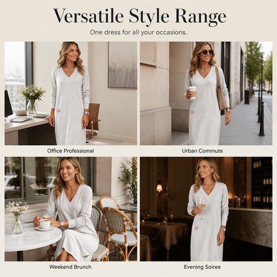 🌸Hot Sale 50% OFF💖Flattering V-Neck Midi Dress