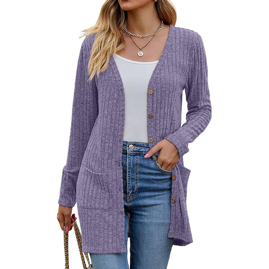 🌸 2026 Fall New Arrival ✨Mid-Length Knit Cardigan With Pockets