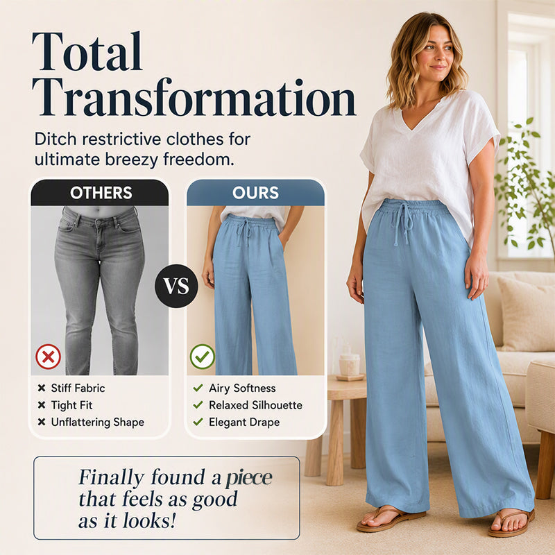 ⌛Limited-time offer-Women's Casual Drawstring Wide-Leg Pants🌿
