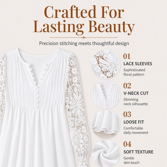 50% OFF👗💖Women's Lace Long Sleeve Dress