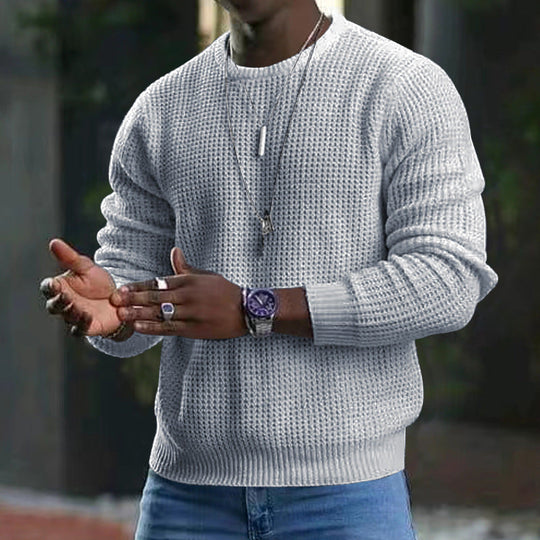JMIERR Men's Crewneck Sweater Soft Casual Sweaters Classic Long Sleeve Pullover Sweaters with Ribbing Edge