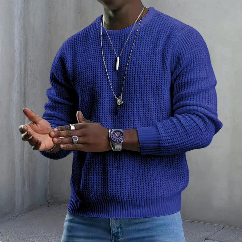 JMIERR Men's Crewneck Sweater Soft Casual Sweaters Classic Long Sleeve Pullover Sweaters with Ribbing Edge