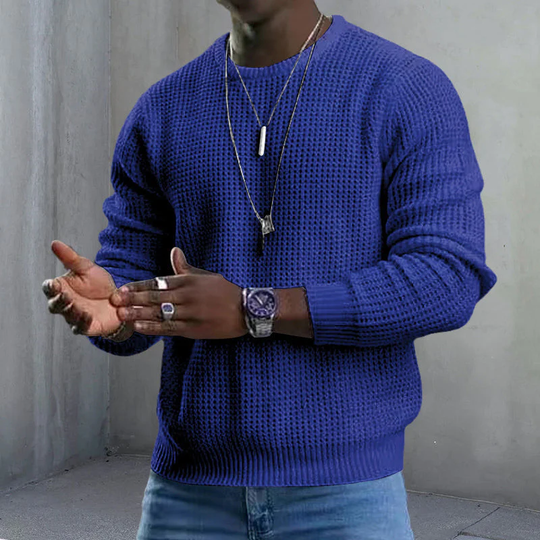 JMIERR Men's Crewneck Sweater Soft Casual Sweaters Classic Long Sleeve Pullover Sweaters with Ribbing Edge