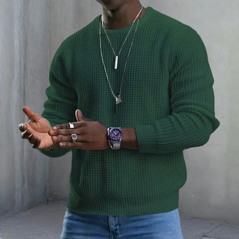 JMIERR Men's Crewneck Sweater Soft Casual Sweaters Classic Long Sleeve Pullover Sweaters with Ribbing Edge