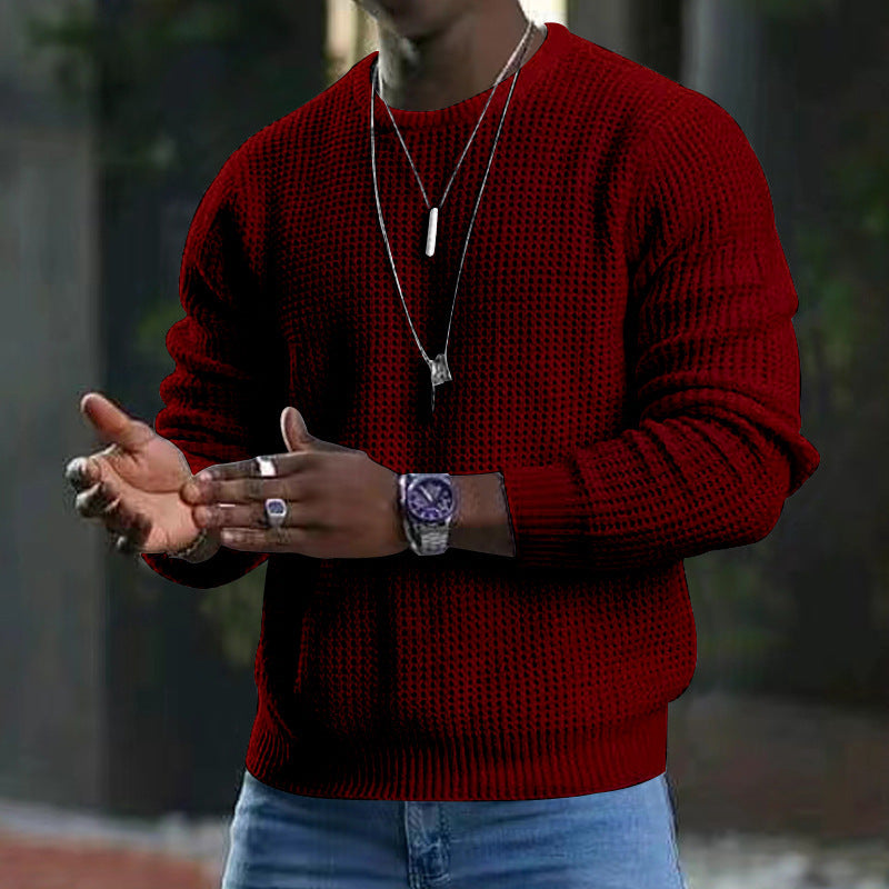 JMIERR Men's Crewneck Sweater Soft Casual Sweaters Classic Long Sleeve Pullover Sweaters with Ribbing Edge